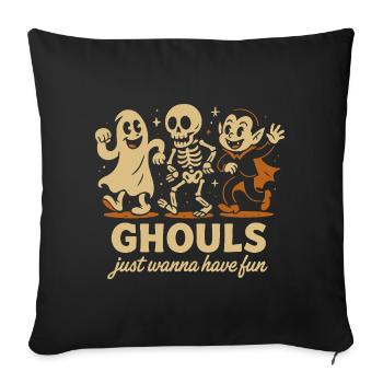 Ghule wollen einfach nur Spaß haben Halloween-Design - Sofakissenbezug 45 x 45 cm - Schwarz - Vorne