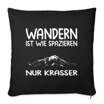 Dictons de randonnée Hiker Tenues de randonnée - Housse de coussin décorative 45 x 45 cm - noir - Devant