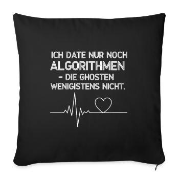 Algorithmus Dating Herzbeat - Sofakissenbezug 45 x 45 cm - Schwarz - Vorne