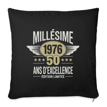 Vintage 1976 50 Years of Excellence Limited Edition - Sofa pillowcase 17,3'' x 17,3'' (45 x 45 cm) - black - Front