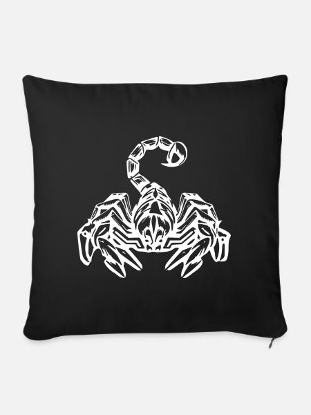 Skorpion Sternzeichen T-shirt Geschenk - Sofakissenbezug 45 x 45 cm - Schwarz