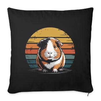 Guinea pig, sweet - Sofa pillowcase 17,3'' x 17,3'' (45 x 45 cm) - black - Front