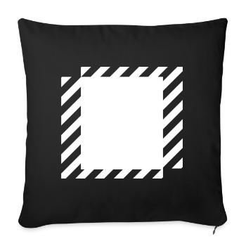  lines squares design - Sofa pillowcase 17,3'' x 17,3'' (45 x 45 cm) - black - Front