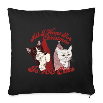TOUT CE QUE JE VEUX POUR NOËL, C’EST 100 CHATS - Housse de coussin décorative 45 x 45 cm - noir - Devant