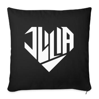 Julia Name Design Heart Design - Color Variable - Sofa pillowcase 17,3'' x 17,3'' (45 x 45 cm) - black - Front