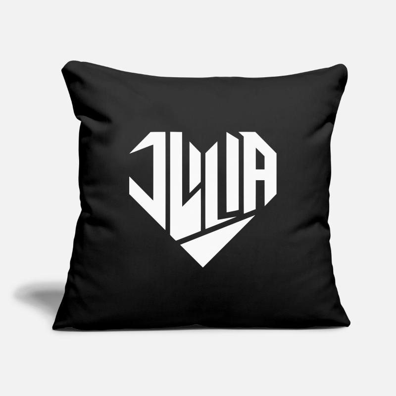 Julia Nom Design Coeur Design - Couleur Variable Housse de coussin décorative 45 x 45 cm