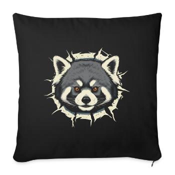 Cute Red Panda Peeking Out Crack - Sofa pillowcase 17,3'' x 17,3'' (45 x 45 cm) - black - Front