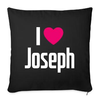 I Love Joseph Pink Heart I Love Joseph - Sofa pillowcase 17,3'' x 17,3'' (45 x 45 cm) - black - Front
