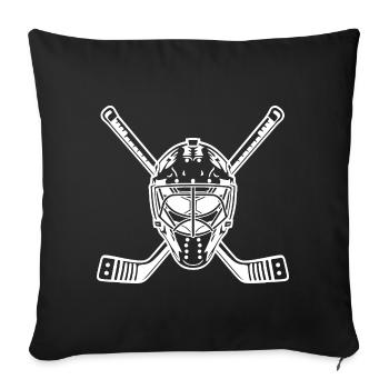 - Eishockey-Kunst Eishockeyspieler - Sofakissenbezug 45 x 45 cm - Schwarz - Vorne