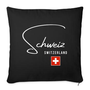 La fierté suisse, le design minimaliste élégant - Housse de coussin décorative 45 x 45 cm - noir - Devant