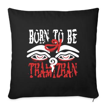 Tamoul, Tamilsch Sri Lanka, né pour être Thamizhan - Housse de coussin décorative 45 x 45 cm - noir - Devant