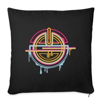 Amulette mystique – ornement décoratif - Housse de coussin décorative 45 x 45 cm - noir - Devant
