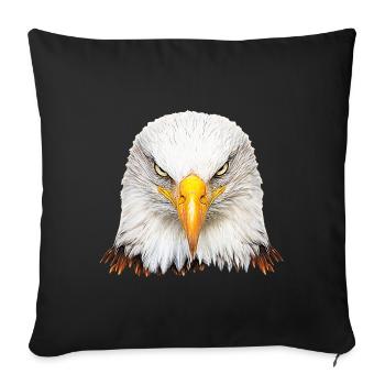 Pygargue à tête blanche - Housse de coussin décorative 45 x 45 cm - noir - Devant