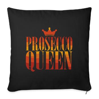 Prosecco Queen Party Queen Crown - Sofa pillowcase 17,3'' x 17,3'' (45 x 45 cm) - black - Front