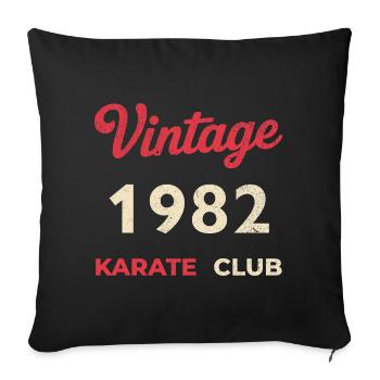Vintage 1982 – Année de naissance rétro du Karate Club - Housse de coussin décorative 45 x 45 cm - noir - Devant