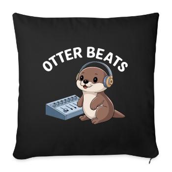 Otter Beats – Producteur Otter - Housse de coussin décorative 45 x 45 cm - noir - Devant