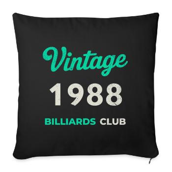 Vintage 1988 – Billiards Club Retro Birth Year - Sofa pillowcase 17,3'' x 17,3'' (45 x 45 cm) - black - Front