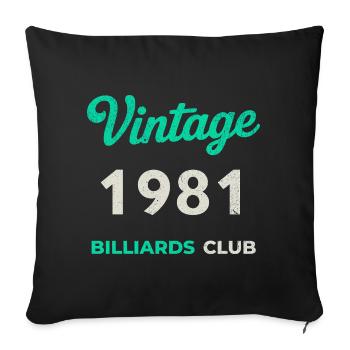 Vintage 1981 – Année de naissance rétro du Billiards Club - Housse de coussin décorative 45 x 45 cm - noir - Devant