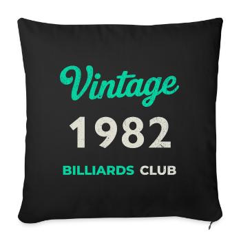 Vintage 1982 – Billiards Club Retro Birth Year - Sofa pillowcase 17,3'' x 17,3'' (45 x 45 cm) - black - Front