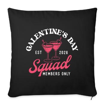 Galentine’s Day Squad EST 2026 Members Only Club - Sofa pillowcase 17,3'' x 17,3'' (45 x 45 cm) - black - Front