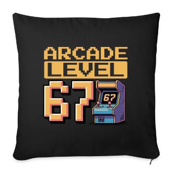 Arcade Level 67 Pixel Art - Sofakissenbezug 45 x 45 cm - Schwarz - Vorne