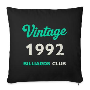 Vintage 1992 – Billiards Club Retro Year of Birth - Sofa pillowcase 17,3'' x 17,3'' (45 x 45 cm) - black - Front