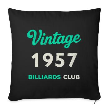 Vintage 1957 – Billiards Club Retro Year of Birth - Sofa pillowcase 17,3'' x 17,3'' (45 x 45 cm) - black - Front