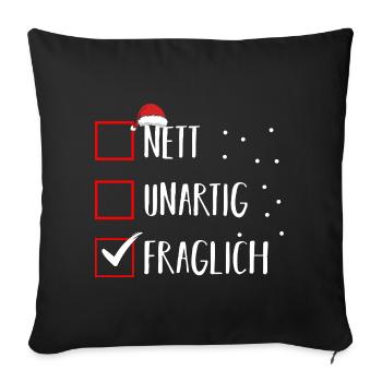 Santa Claus Christmas Time Naughty Christmas - Sofa pillowcase 17,3'' x 17,3'' (45 x 45 cm) - black - Front