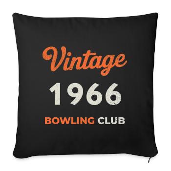 Vintage 1966 – Bowling Club Retro Birth Year - Sofa pillowcase 17,3'' x 17,3'' (45 x 45 cm) - black - Front