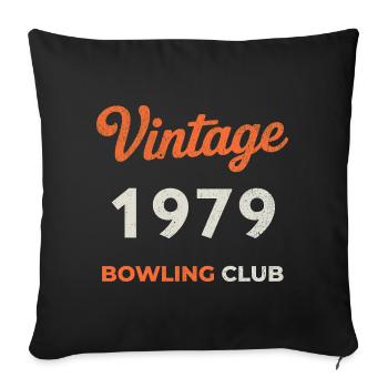 Vintage 1979 – Année de naissance rétro du Bowling Club - Housse de coussin décorative 45 x 45 cm - noir - Devant