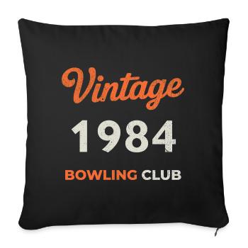 Millésime 1984 – Année de naissance rétro du Bowling Club - Housse de coussin décorative 45 x 45 cm - noir - Devant