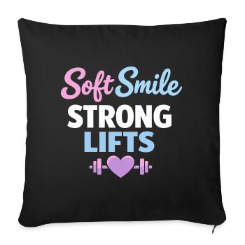 Anime Strong Girl Taking The Force In - Sofa pillowcase 17,3'' x 17,3'' (45 x 45 cm) - black - Front