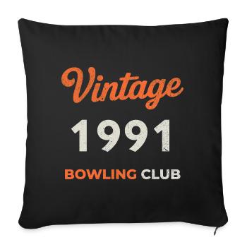 Vintage 1991 – Bowling Club Retro Birth Year - Sofa pillowcase 17,3'' x 17,3'' (45 x 45 cm) - black - Front
