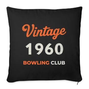 Millésime 1960 – Année de naissance rétro du Bowling Club - Housse de coussin décorative 45 x 45 cm - noir - Devant
