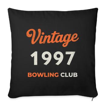 Vintage 1997 – Bowling Club Retro Birth Year - Sofa pillowcase 17,3'' x 17,3'' (45 x 45 cm) - black - Front