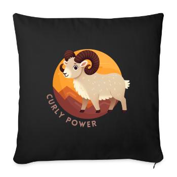 Pouvoir bouclé du Bélier - Housse de coussin décorative 45 x 45 cm - noir - Devant