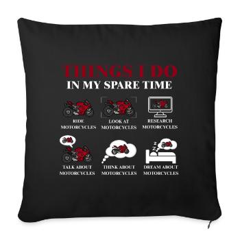 Choses que je fais pendant mon temps libre - Housse de coussin décorative 45 x 45 cm - noir - Devant