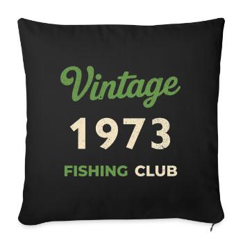 Millésime 1973 – Année de naissance rétro du club de pêche - Housse de coussin décorative 45 x 45 cm - noir - Devant
