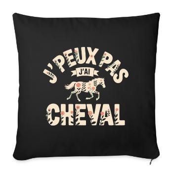 I can't I have horse - Sofa pillowcase 17,3'' x 17,3'' (45 x 45 cm) - black - Front