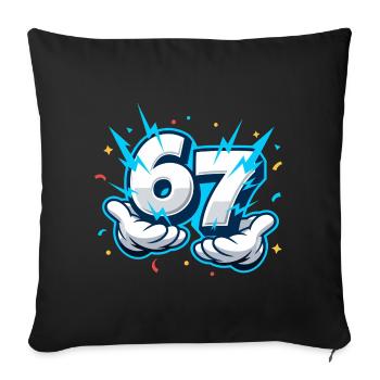 67 Six Seven Meme Funny Gift Teen - Sofa pillowcase 17,3'' x 17,3'' (45 x 45 cm) - black - Front