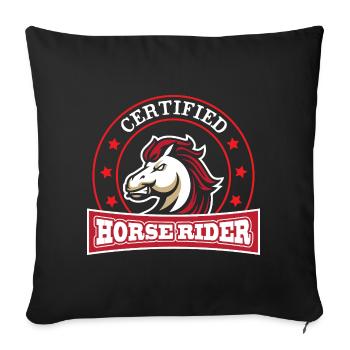 Cavalier certifié - Housse de coussin décorative 45 x 45 cm - noir - Devant