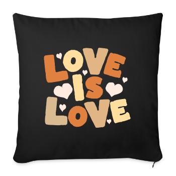 L’amour, c’est l’amour Lettres pastel - Housse de coussin décorative 45 x 45 cm - noir - Devant
