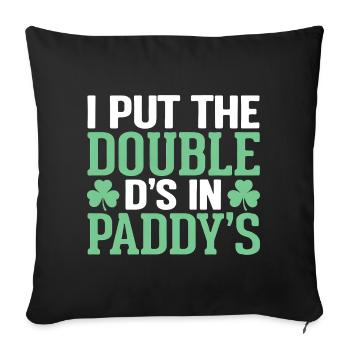 J’ai mis les doubles D dans Paddy’s St Patrick’s - Housse de coussin décorative 45 x 45 cm - noir - Devant