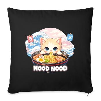 Ramen Katze Kanagawa Pastell - Sofakissenbezug 45 x 45 cm - Schwarz - Vorne