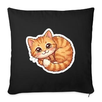Écharpe douillette orange pour chat - Housse de coussin décorative 45 x 45 cm - noir - Devant