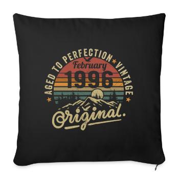 Février 1996 - Février 1996 Anniversaire février 1996 - Housse de coussin décorative 45 x 45 cm - noir - Devant