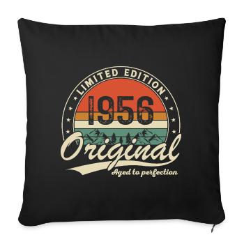 1956 Originelles Vintage-Geburtstagsgeschenk - Sofakissenbezug 45 x 45 cm - Schwarz - Vorne