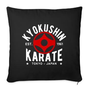Kyokushin Karate East. 1961 Tokyo Japan - Sofa pillowcase 17,3'' x 17,3'' (45 x 45 cm) - black - Front