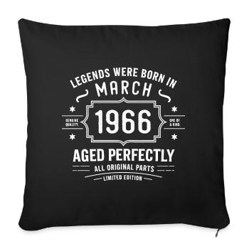 Légendaire depuis mars 60 1966 Anniversaire mars 1966 - Housse de coussin décorative 45 x 45 cm - noir - Devant