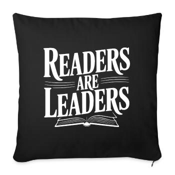 Readers are Leaders - Sofa pillowcase 17,3'' x 17,3'' (45 x 45 cm) - black - Front